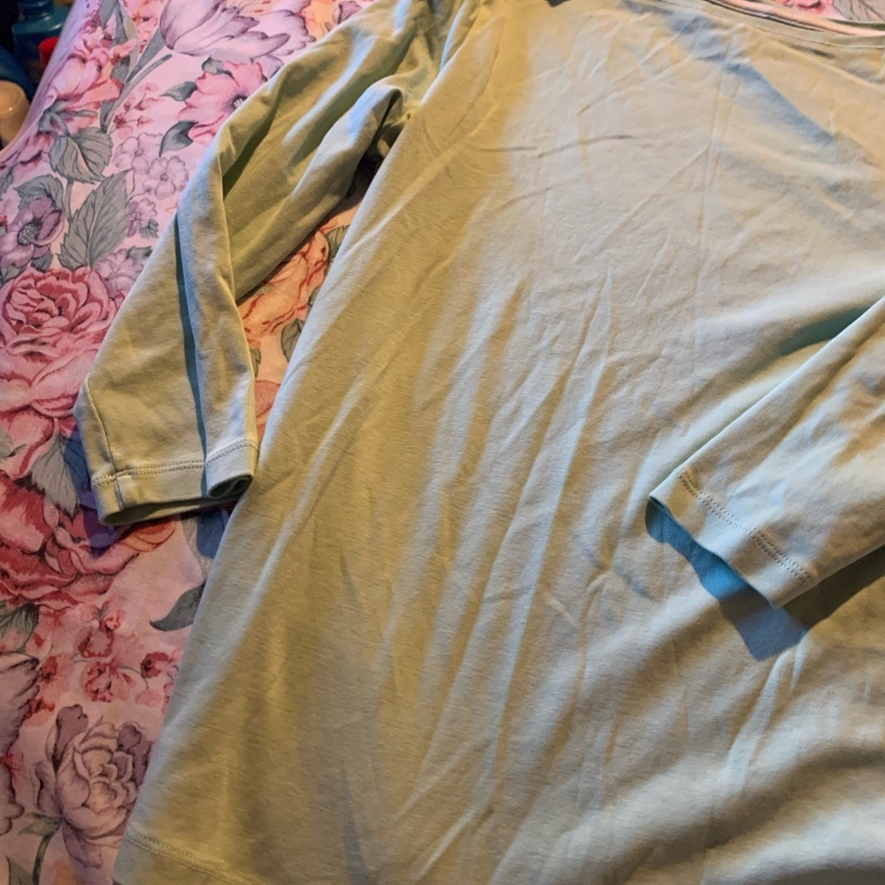 Talbots Light Green Long Sleeve Top Size Medium - Picture 2 of 5
